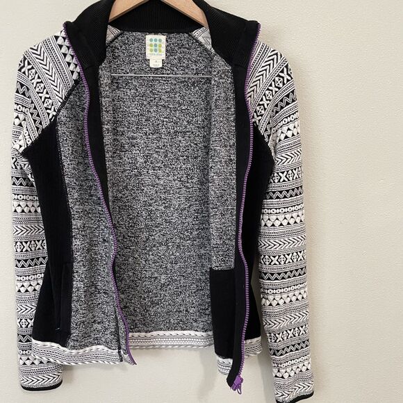 Title Nine Wool Full Zip Sweater Jacket Fair Isle Womens S Hiking Ski Mountain - Picture 6 of 10